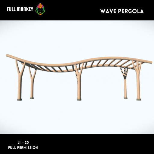 Second Life Marketplace [FULL MONKEY] Wave Pergola FULL PERM